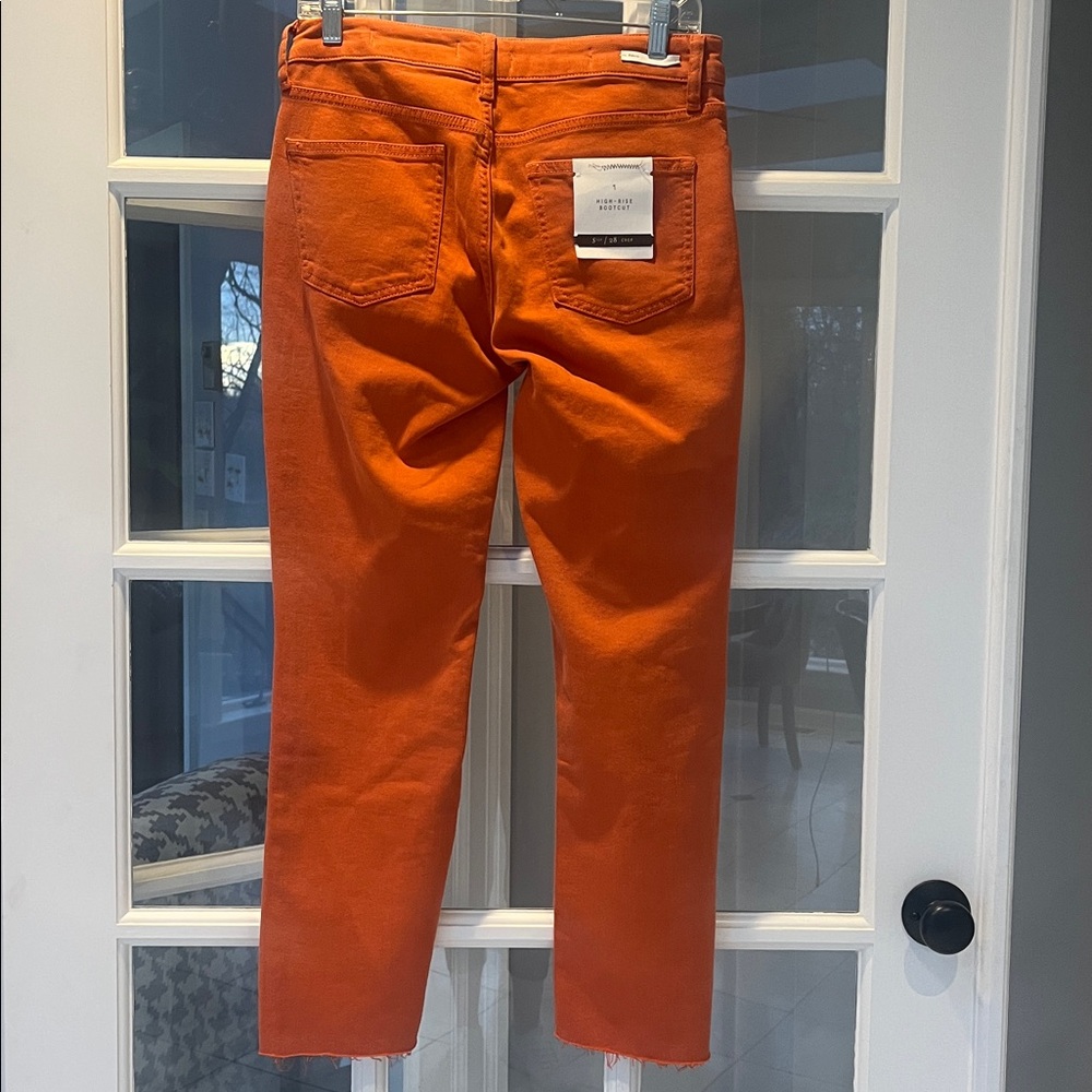 Anthropologie Pilcro High-Rise Bootcut Crop Pants Jeans New Orange Women's Sz 28 - Picture 4 of 4